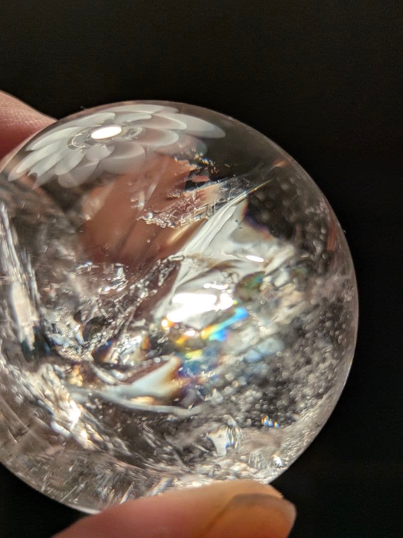 レムリアン水晶　スフィア　コロンビア産　赤いオーラライト有　47.2ミリ