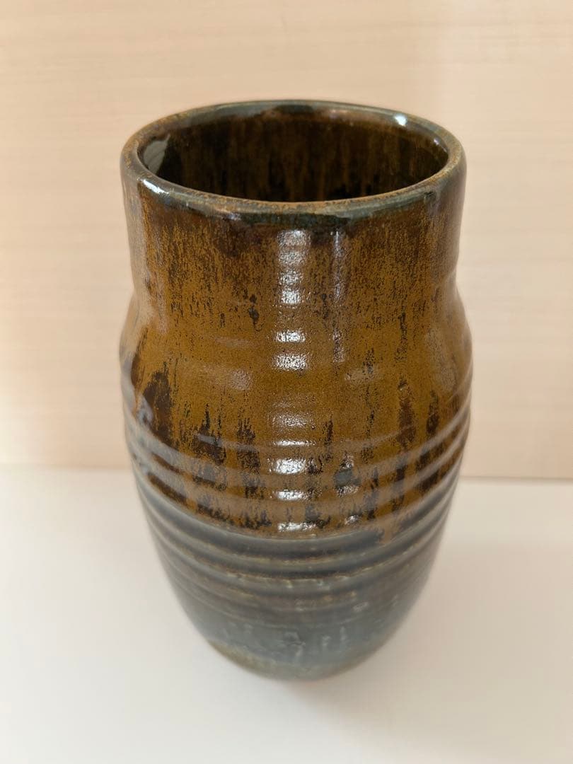 陶芸家 中島翁介 作 花瓶 木箱あり 陶器 花器 民藝 作家物