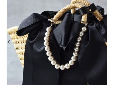 【新品未使用】RAPTURE ラプチャー　かごバッグ　バスケット　リボン　L