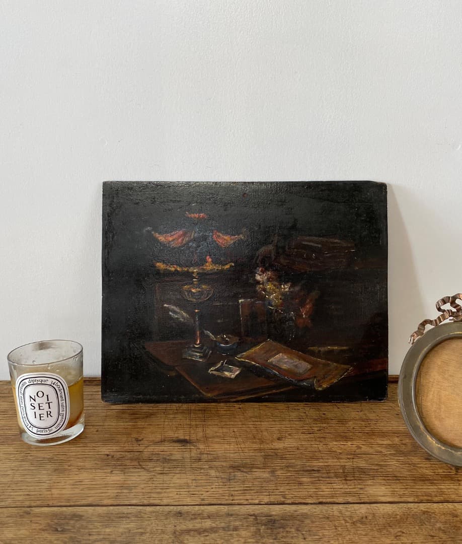 フランスアンティーク アンティーク絵画 アンティーク絵 静物画 油絵