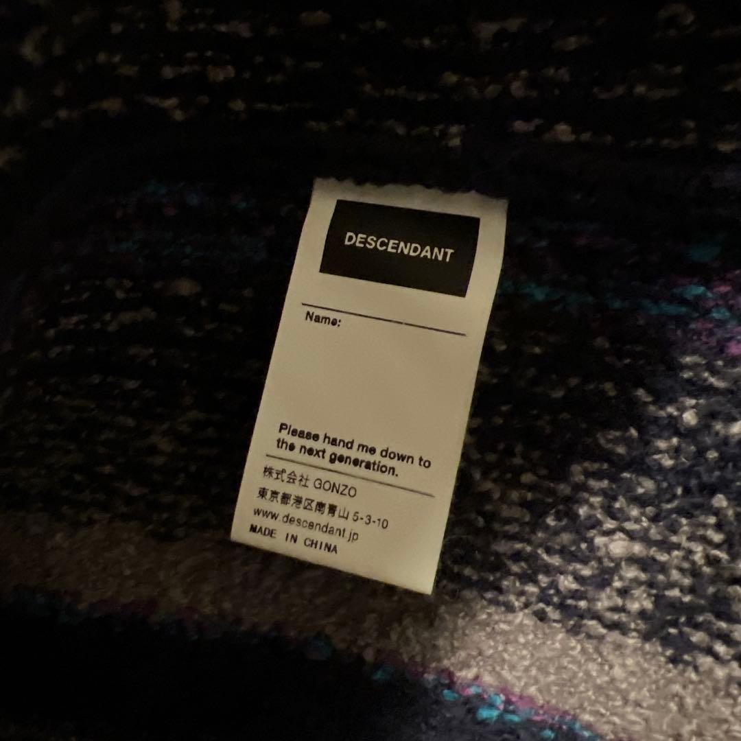 DESCENDANT ストライプ フード付きニット