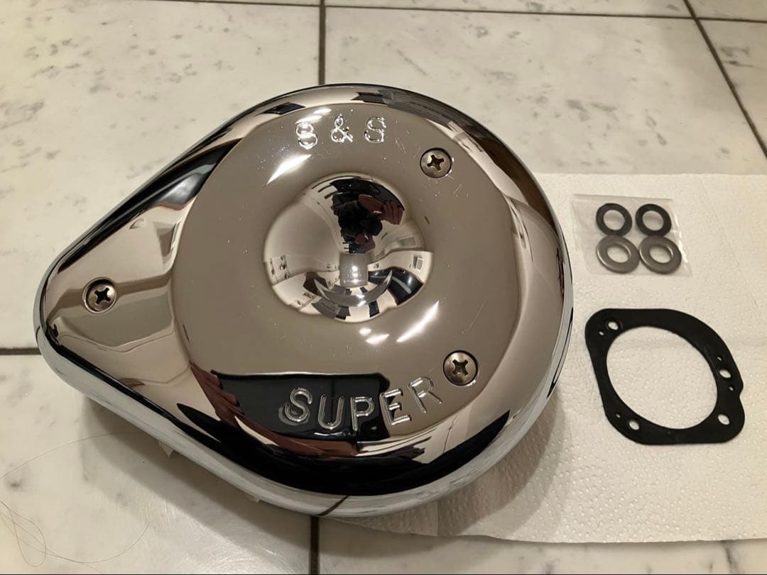 S&Sティアドロップエアクリーナカバー クローム