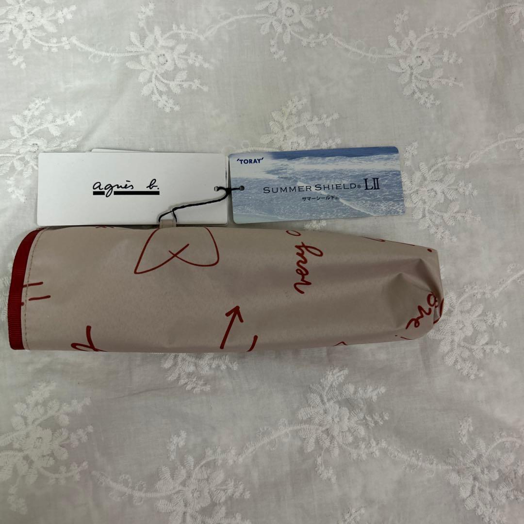 タイムセール　agnes b. ハートプリント サマーシールド　折畳日傘　新品