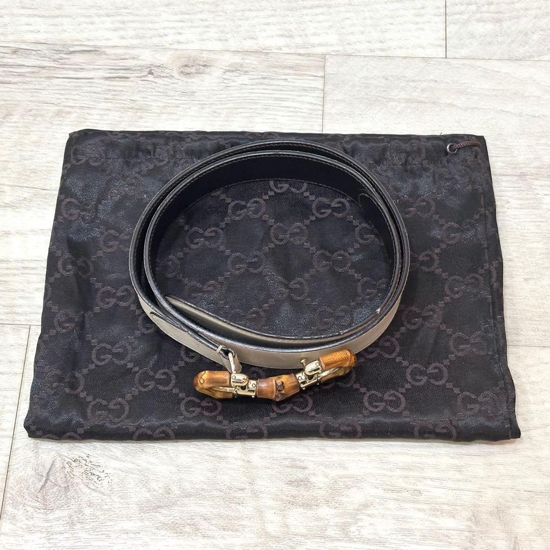 た*か様 希少 美品 オールドグッチ ベルト バンブー ホースビット アイボリー