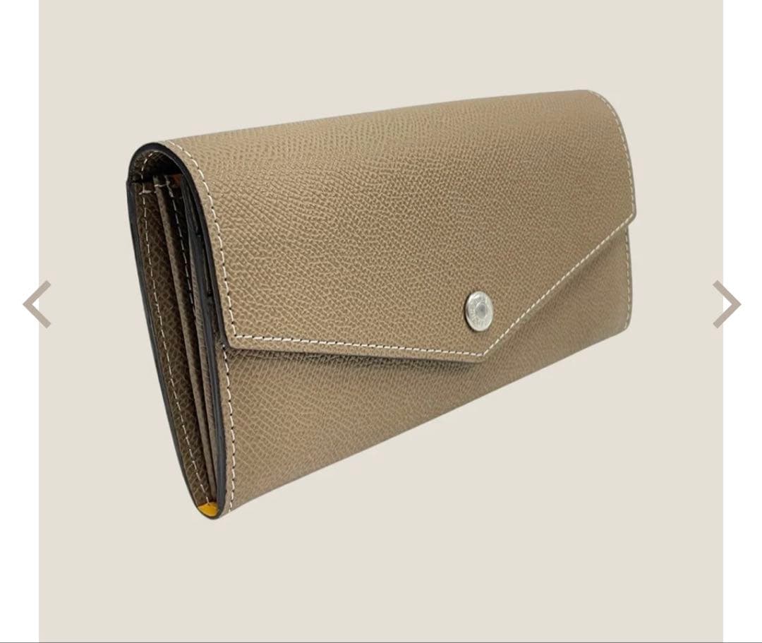 フレンチカーフ 最高級ロングウォレット ブルックリンミュージアム 長財布 トープ