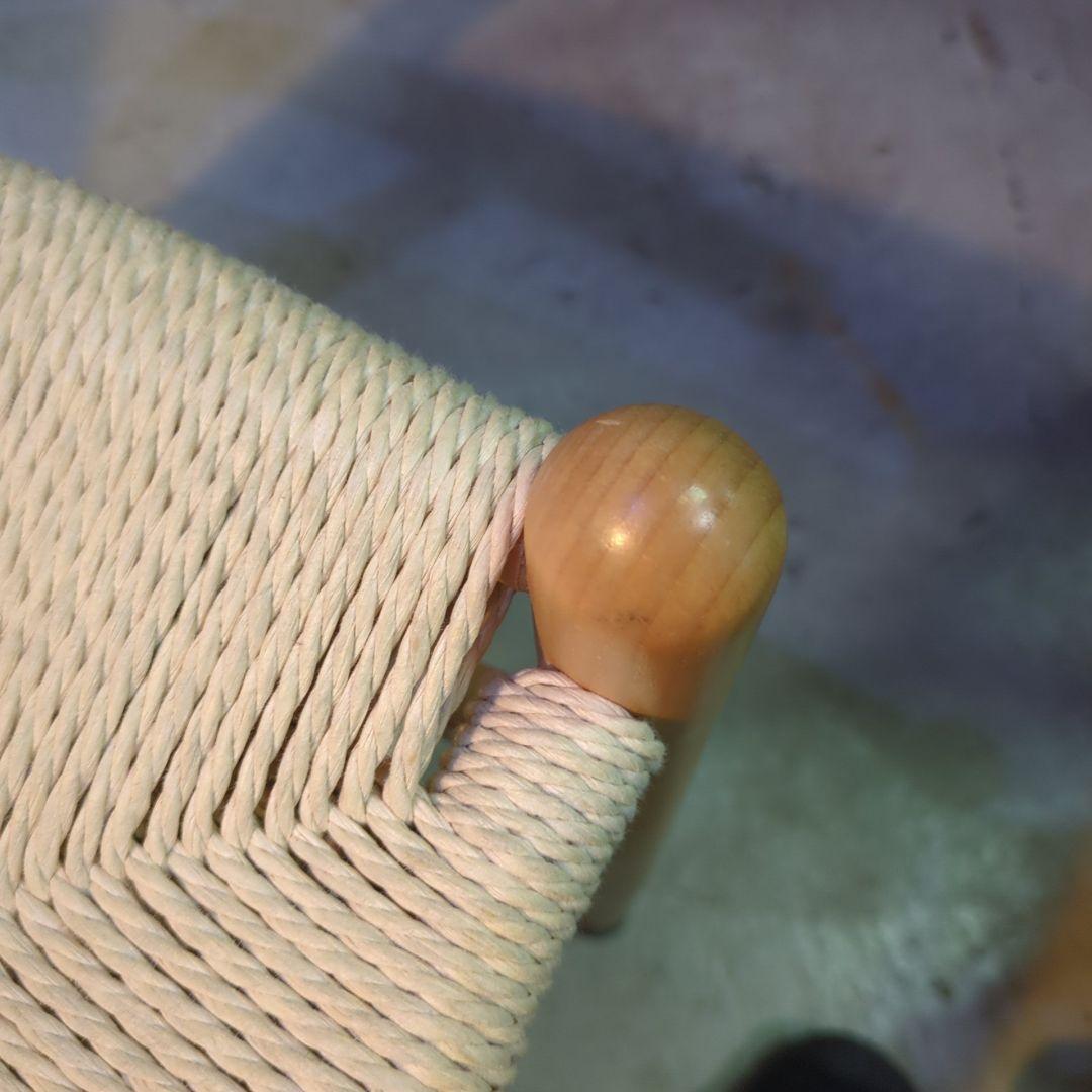 美品！ペーパーコード 天然木アームチェア ダイニングチェア Yチェア風 曲木 ③