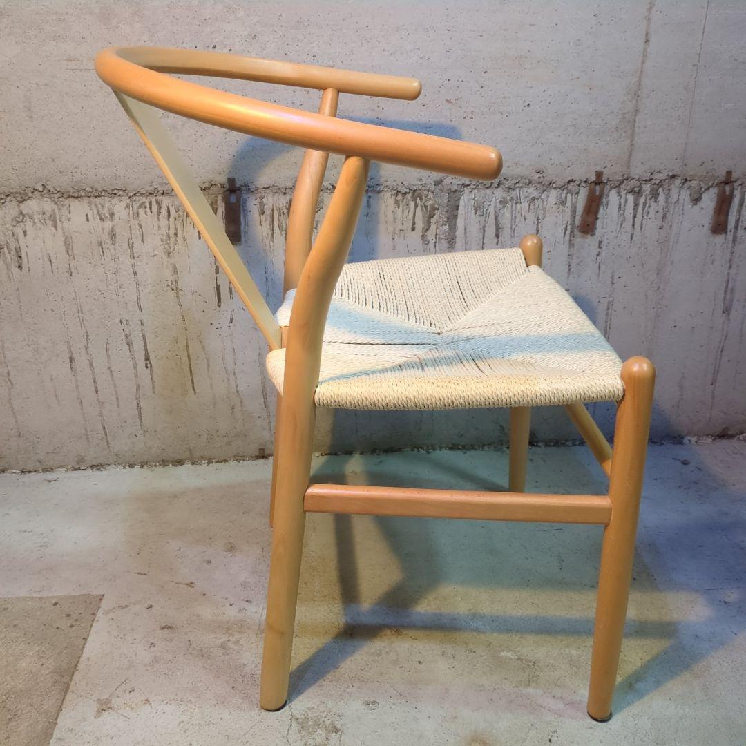 美品！ペーパーコード 天然木アームチェア ダイニングチェア Yチェア風 曲木 ③