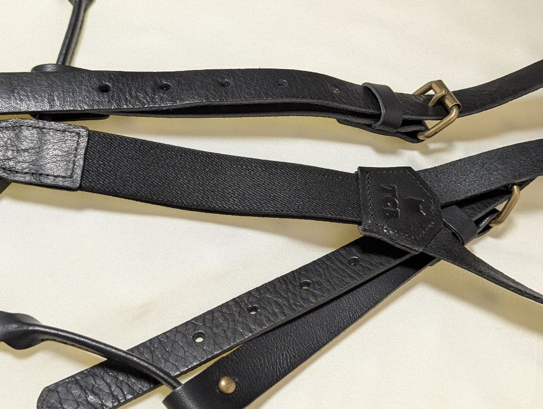 tcbジーンズ レザーサスペンダーM