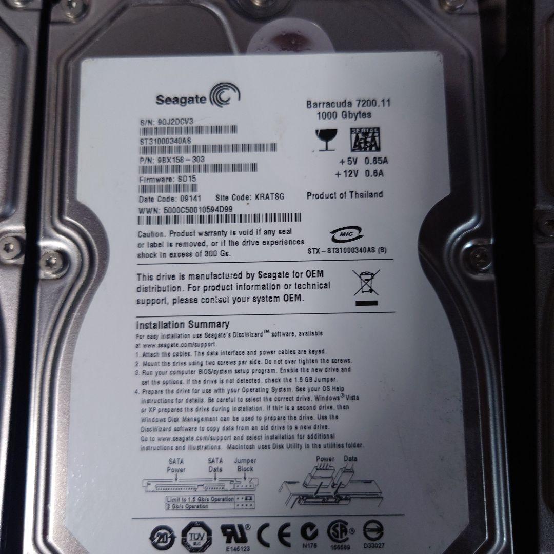 HDD Seagate Barracuda 7200.12 1TB他6基セット