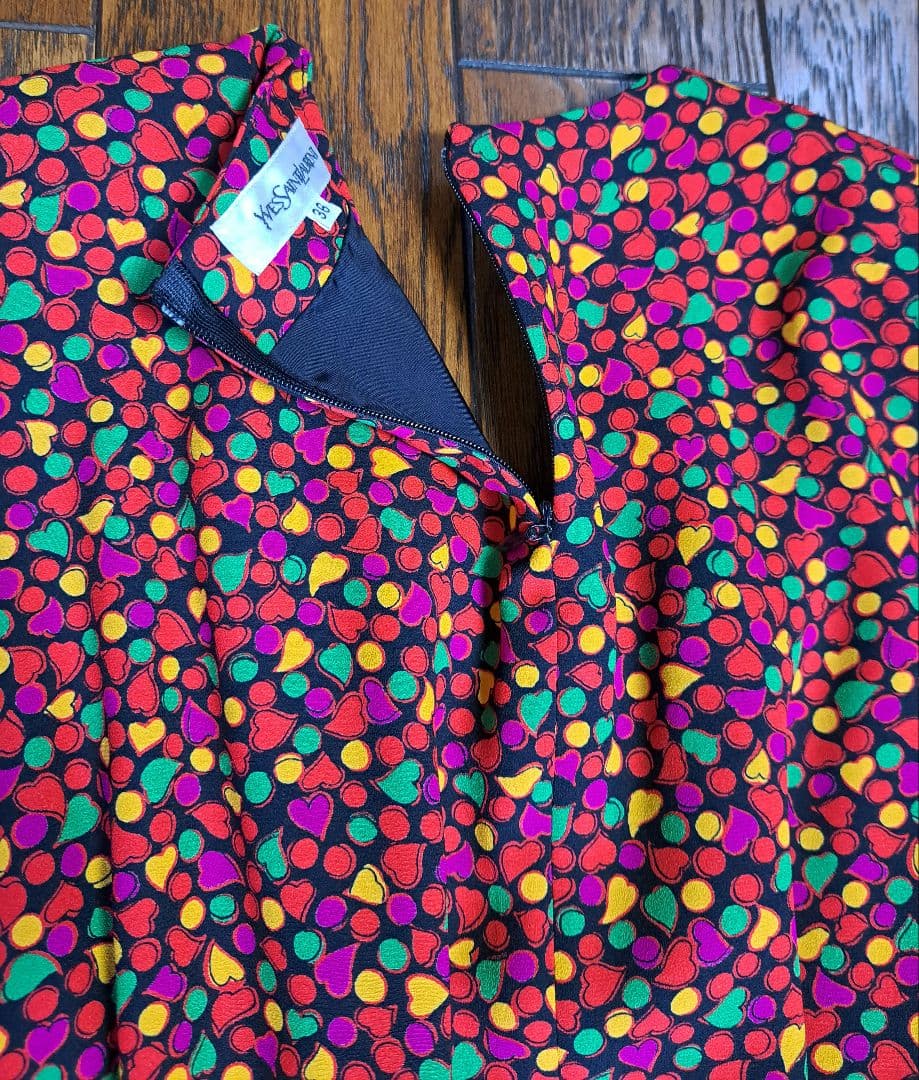 サンローラン ビンテージ ワンピース 高級感　M サイズ　大人可愛い