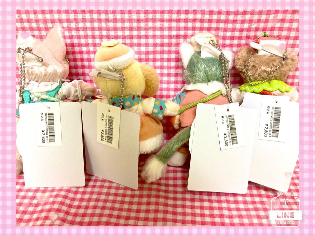 ♡ワンダフルキッチン♡ダッフィー＆フレンズ♡ぬいぐるみバッヂ♡タグ、値札付き♡