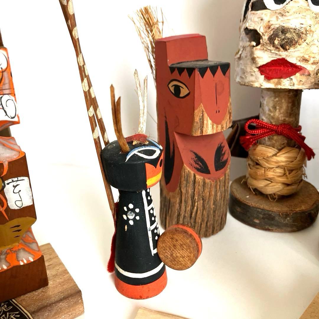 鬼こけし 妖怪 大津絵 鬼剣舞 魔除け鬼 鹿踊り 祭事 むくり こくり 怪異6点