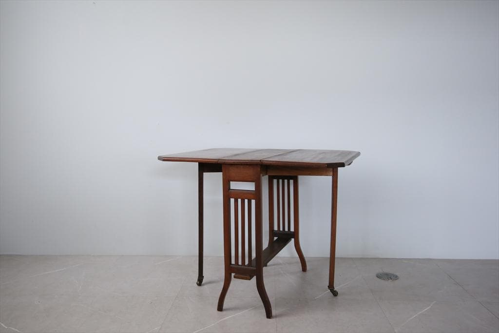 英国アンティーク木製ゲートレッグテーブル/ダイニング机/バタフライ(91-54)