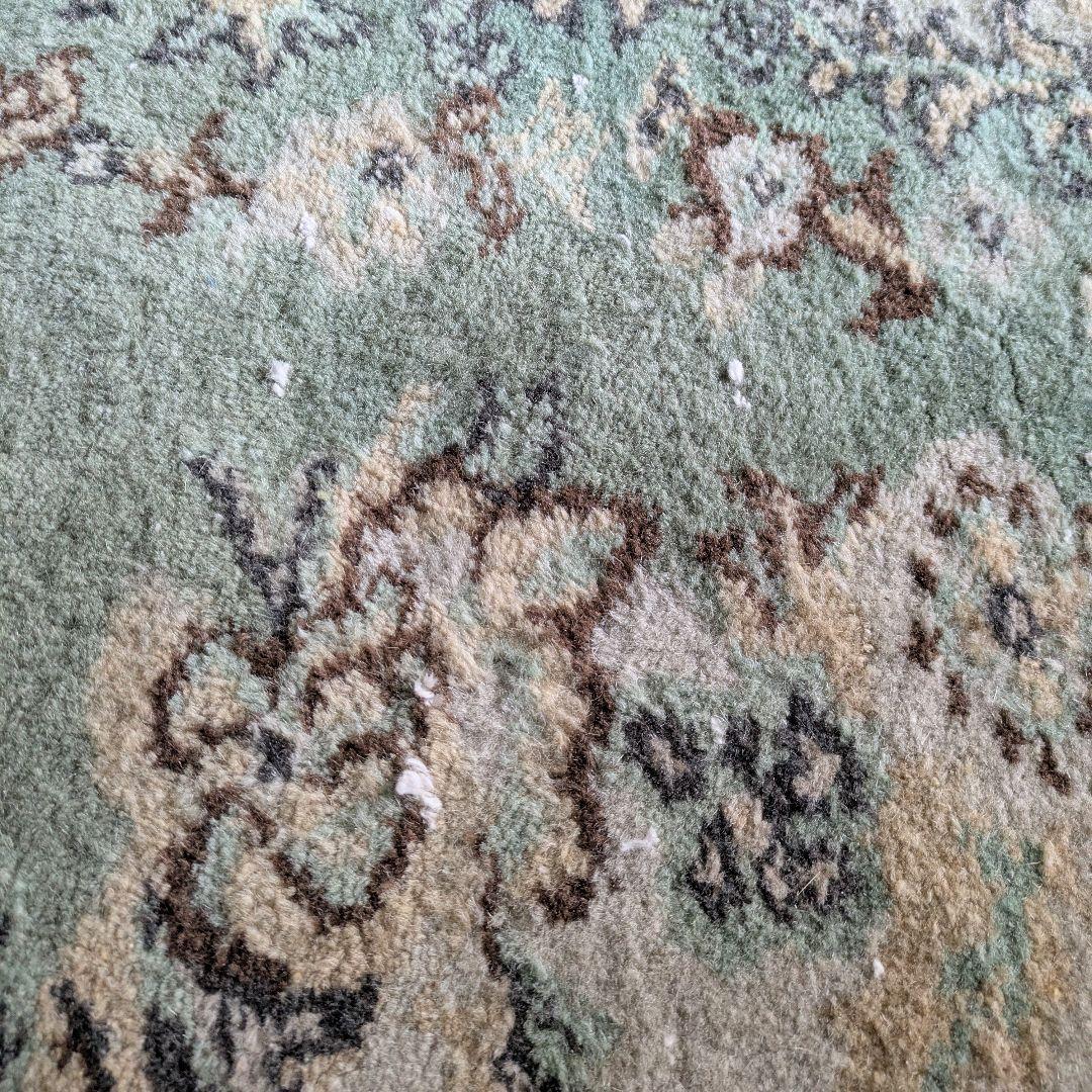 116×219 メダリオングリーン　トルコヴィンテージラグ