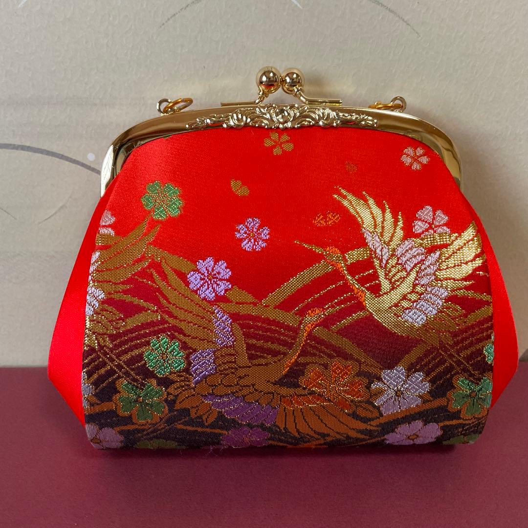 【美品】七歳　七五三鶴と花柄の草履バック小物セット