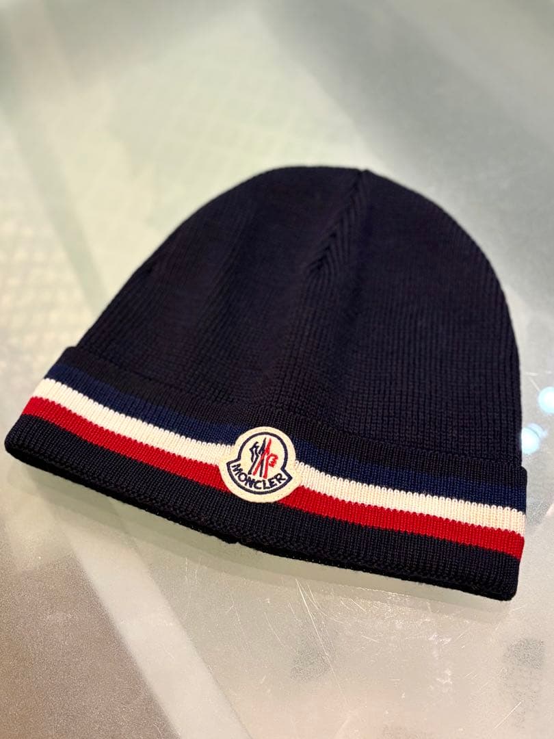 最終価格MONCLER ネイビー ニット帽