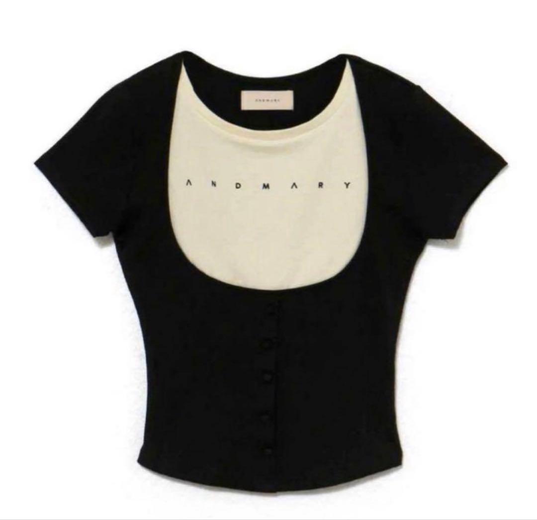 トップス ANDMARY Mary logo tops black