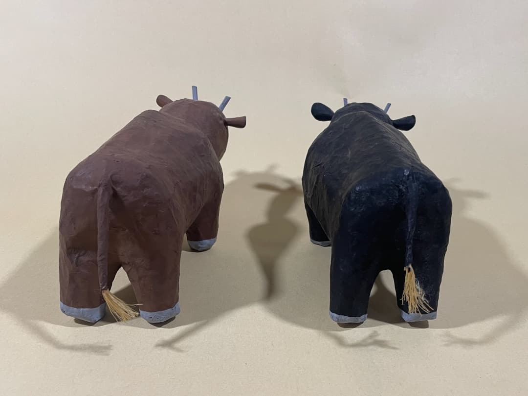 K157・琉球張子　闘牛（ウシアーシ）　郷土玩具、廃絶、民俗、伝統工芸