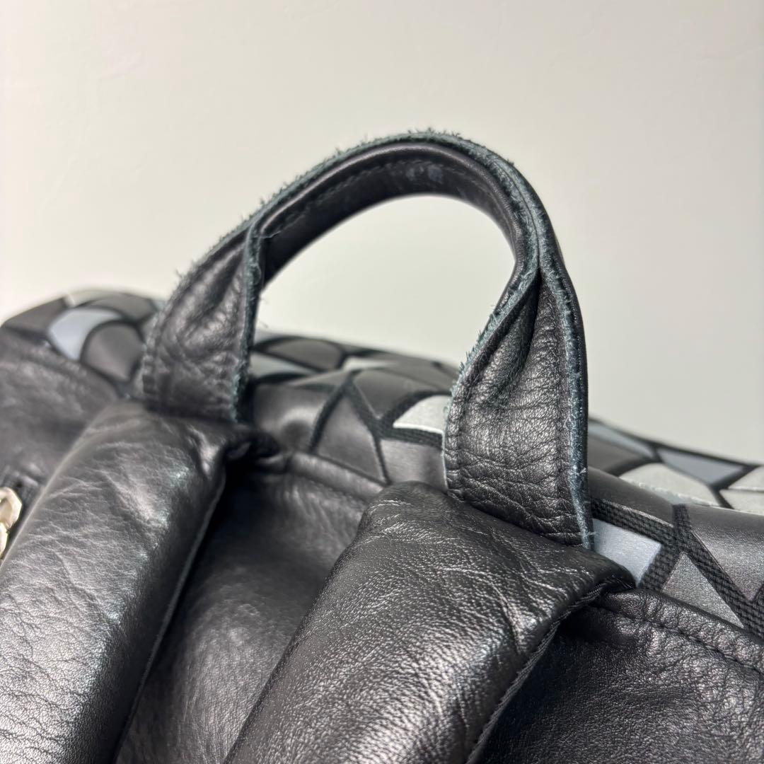 美品✨chi.wata リュック レザー 幾何学 本革 ブラック チワタ A4◎