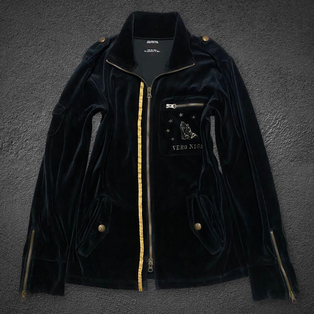 トップス VERONICA skull Napoleon velour jacket