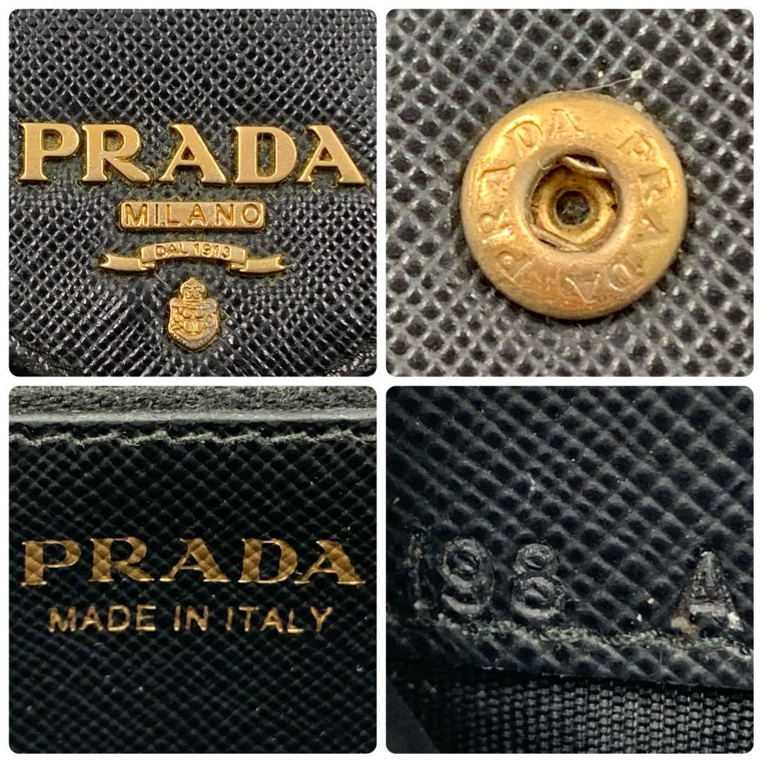 【✨極美品✨】プラダ 長財布 レター サフィアーノレザー ブラック