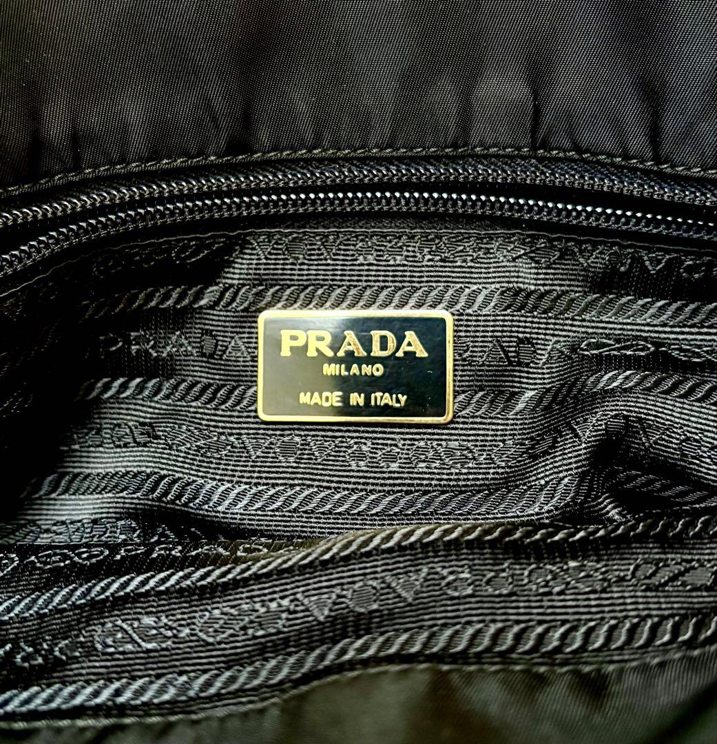 【美品】PRADAチェーン ショルダー トート バッグ ギャランティカード付