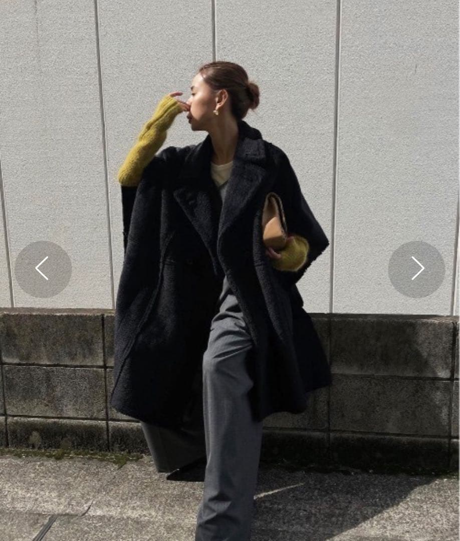 新品 アメリ Ameri リバーシブル ボア ポンチョ コート