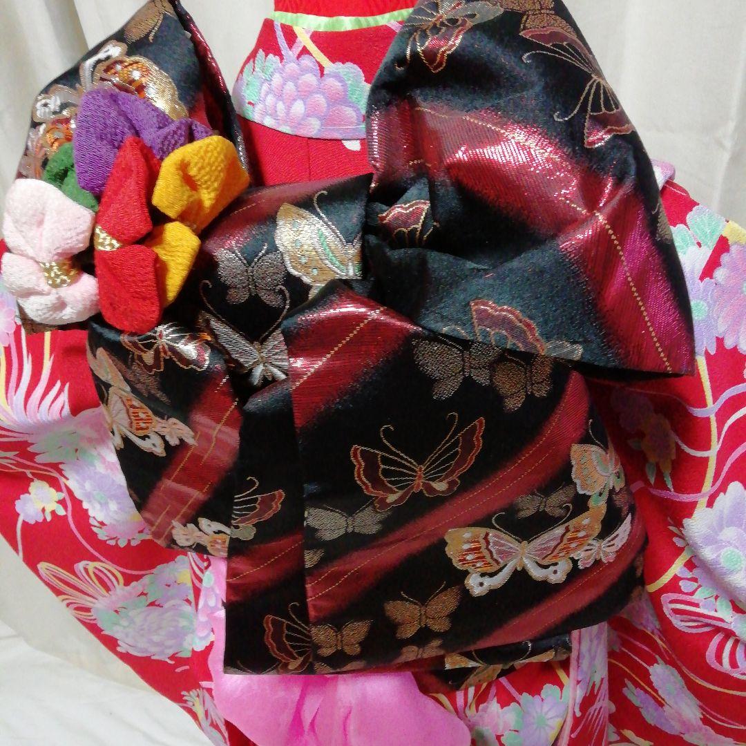 七五三　着物セット　赤色　薄紫　7歳　美品