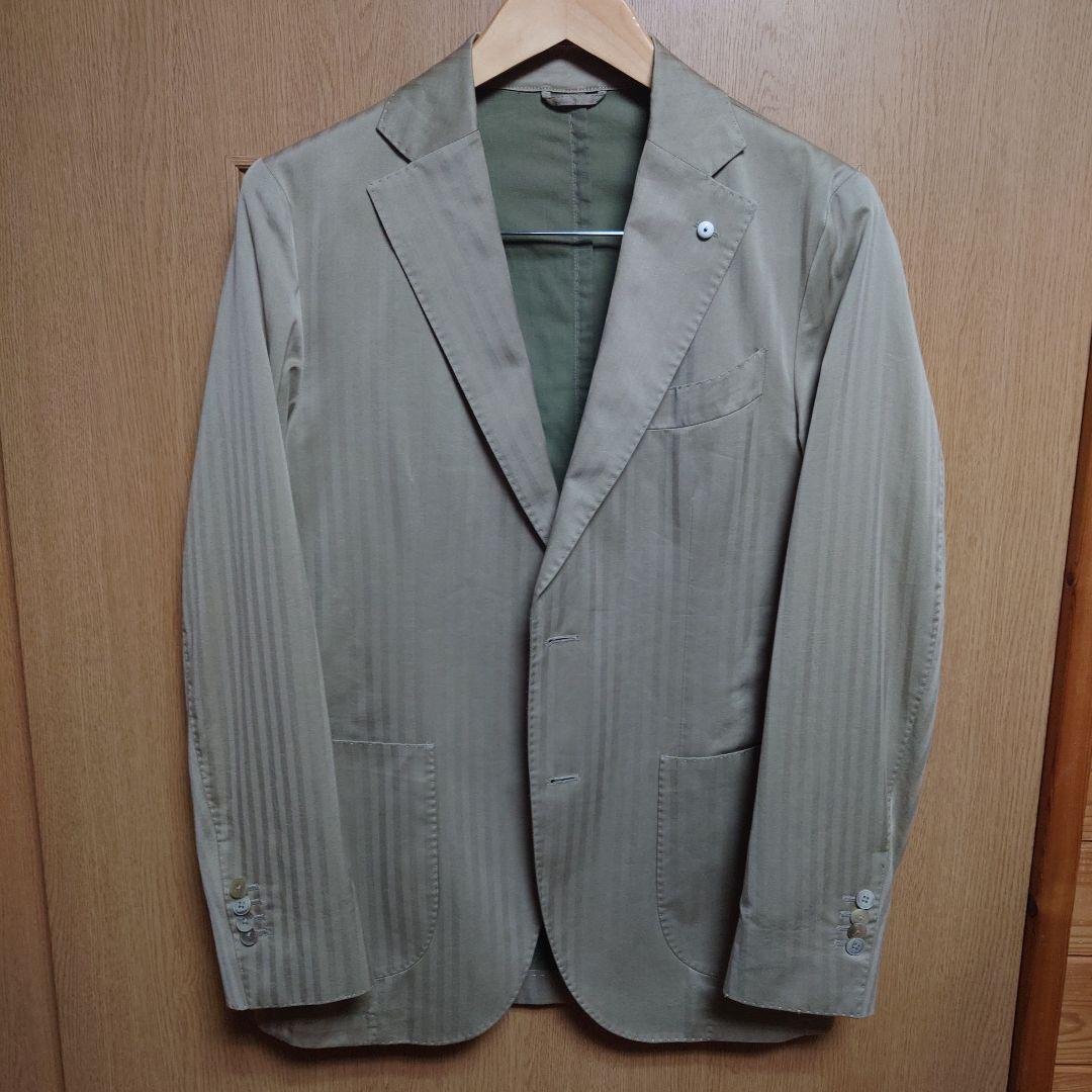 【美品】48 ルビアム ヘリンボーンセ ットアップ コットン スーツ ベージュ