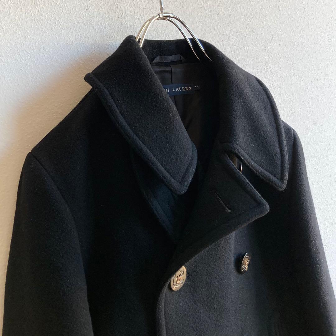 ラルフローレン ウール メルトン Pコート 11 黒 ブラック