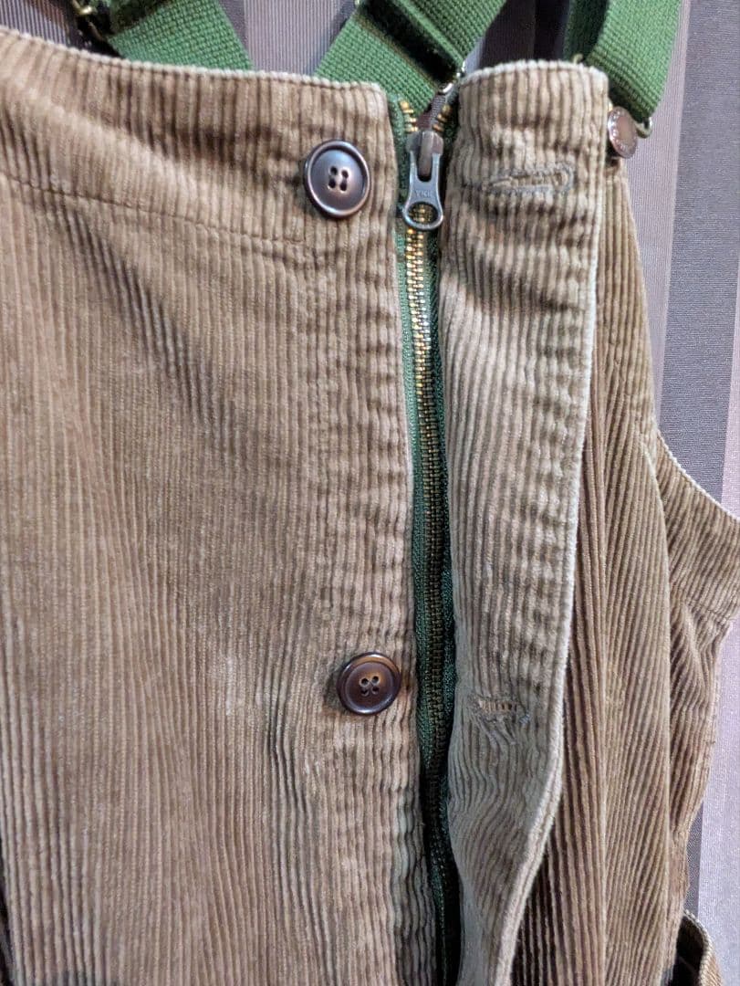 GO HEMP ゴーヘンプ コーデュロイオーバーオール ブラウン サイズ32