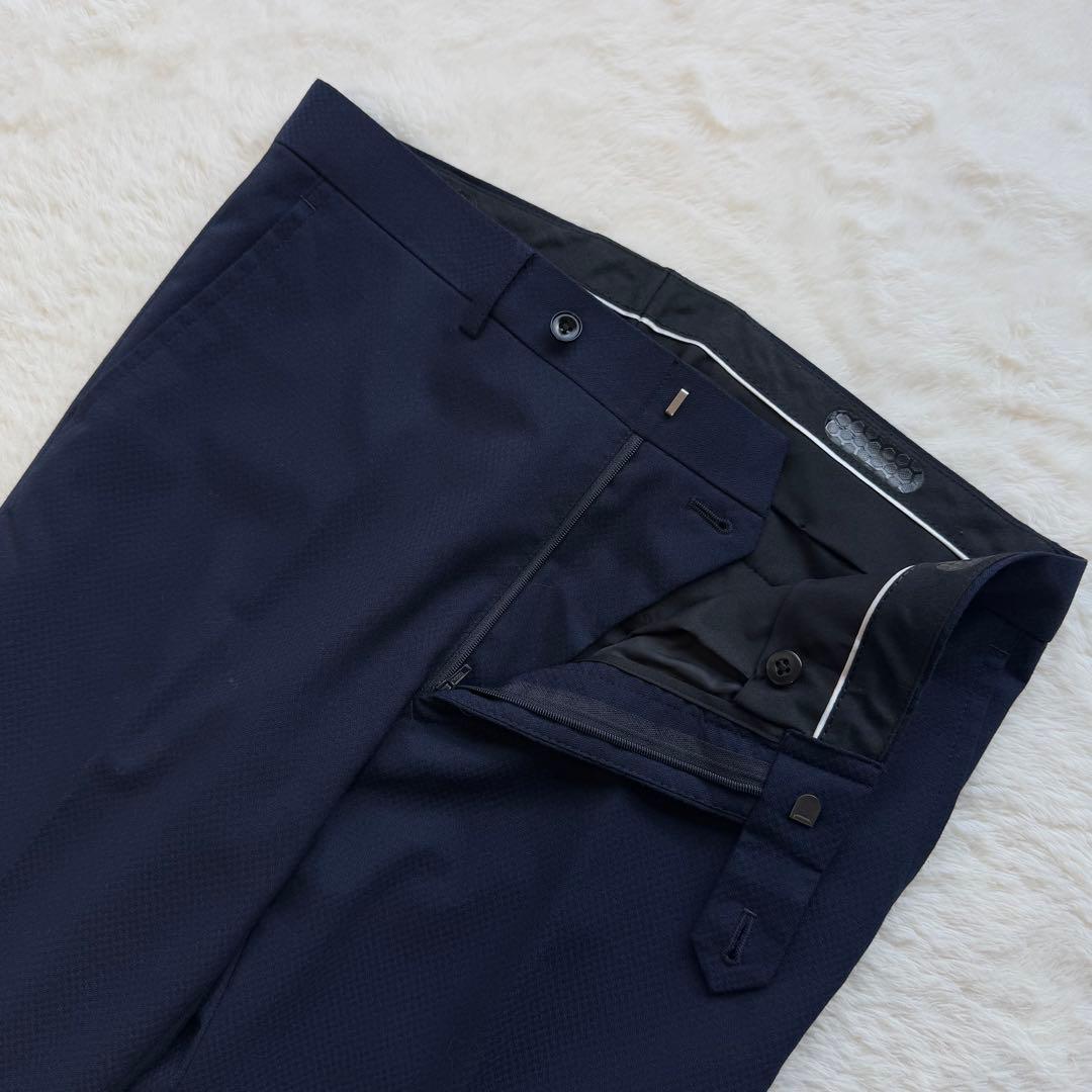 【美品】SUIT SELECTスーツセレクト　3ピース　ビジネススーツ　ネイビー