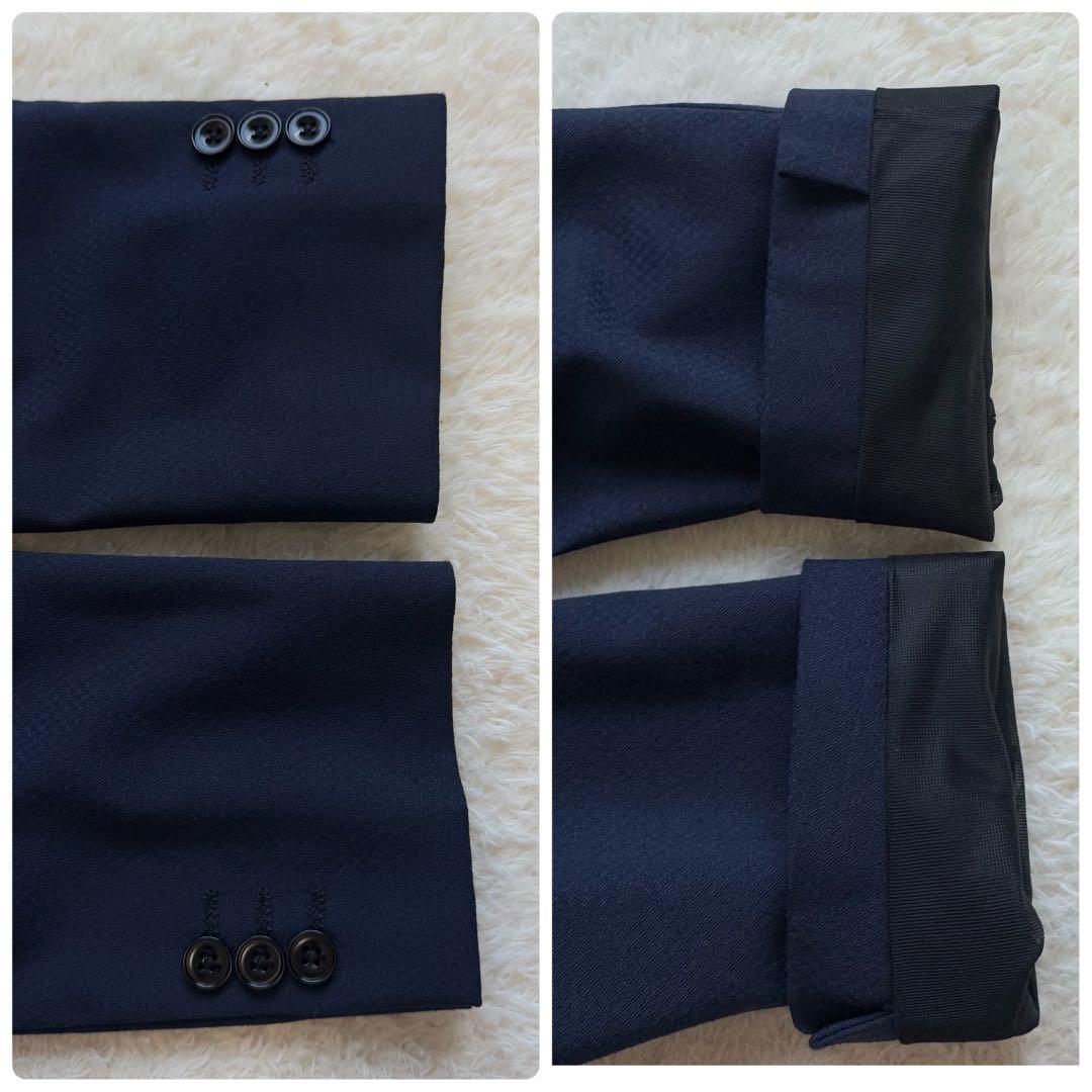 【美品】SUIT SELECTスーツセレクト　3ピース　ビジネススーツ　ネイビー