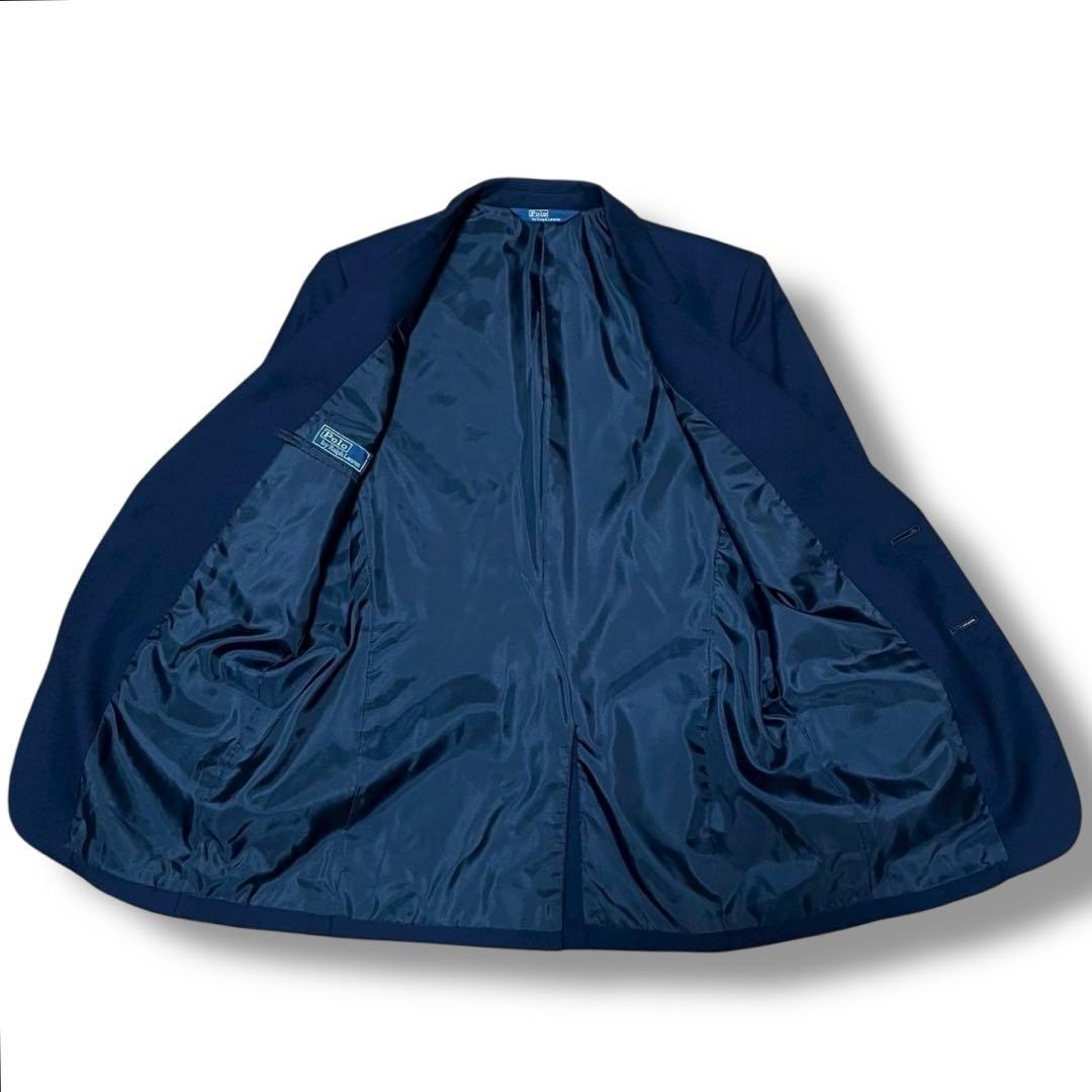 美品 ポロ ラルフローレン 160フォーマルセットアップスーツ 金ボタン 紺ブレ