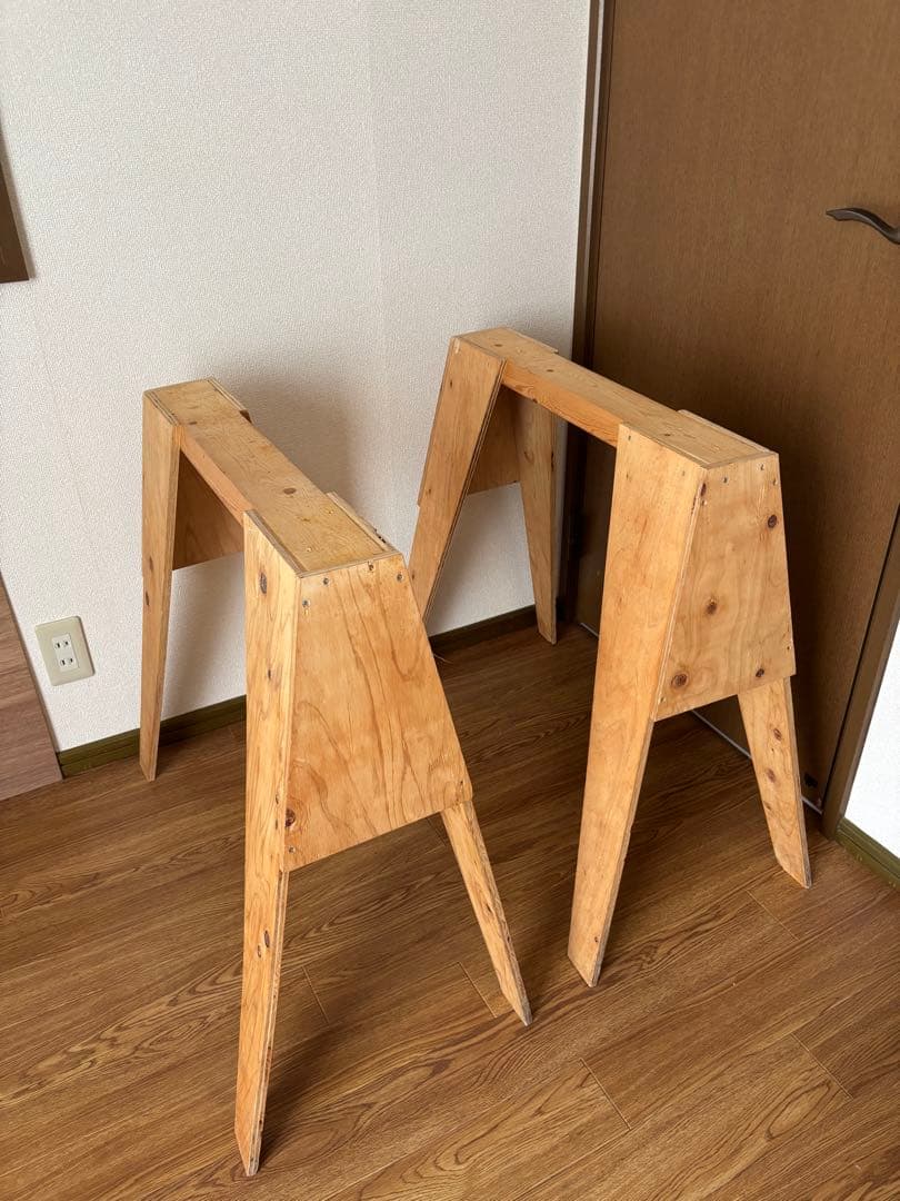 作業台 作業馬 テーブル脚 DIY 木工 スタッキング 天然木 2個セット