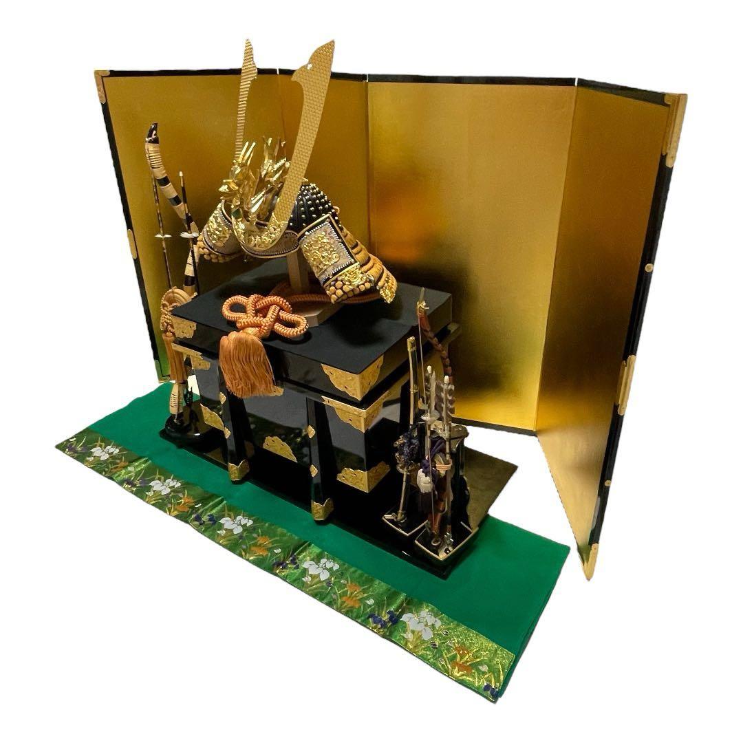 五月人形　鎧飾り　弓・太刀、金屏風セット【金沢箔】