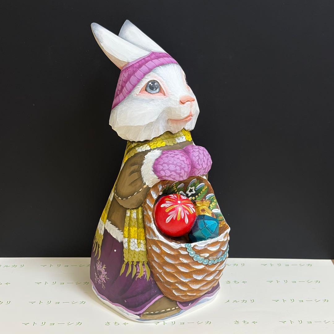 クリスマス　オーナメント　うさぎ　木製　手作り　スヴェトラーナ・ニコラエヴァ