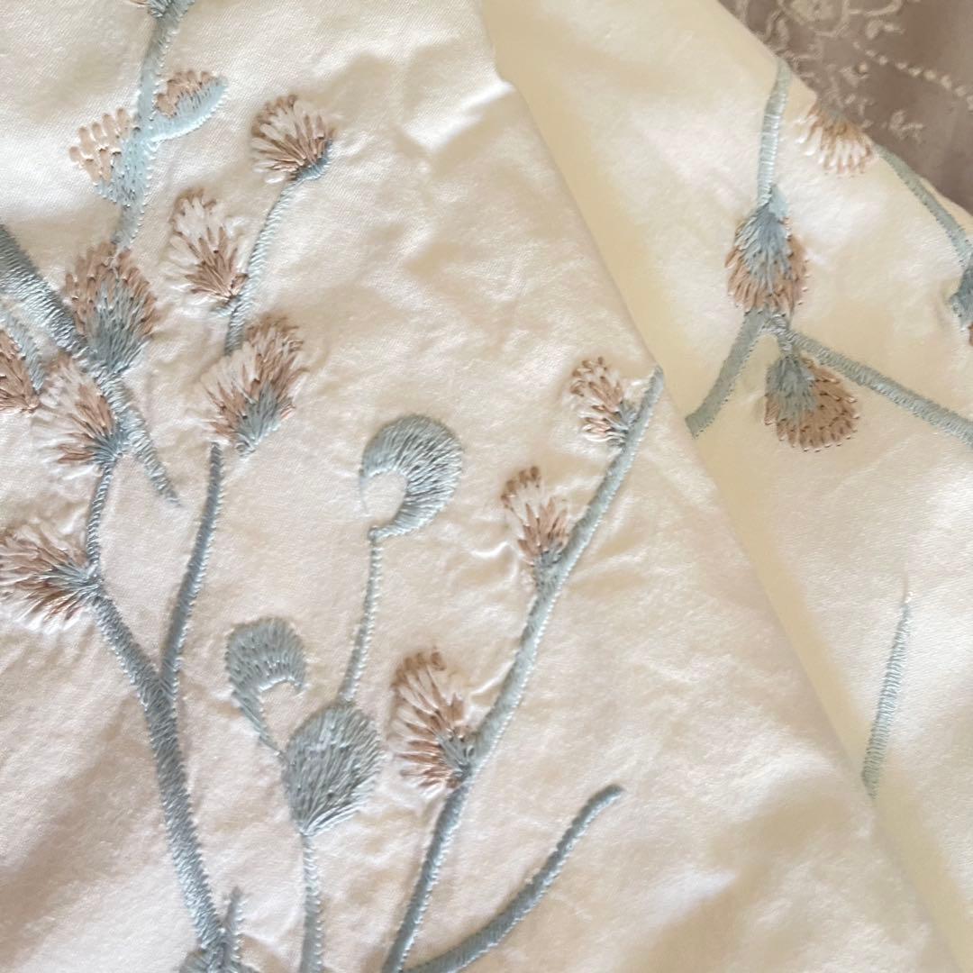 イギリス直輸入　旧ローラアシュレイ 刺繍掛け布団カバー＋枕カバー*2