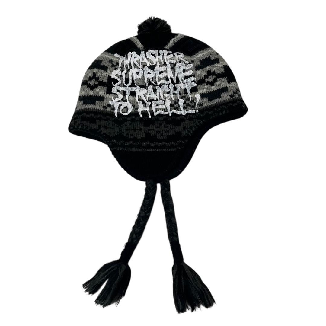 美品 Supreme x Thrasher Earflap Beanie