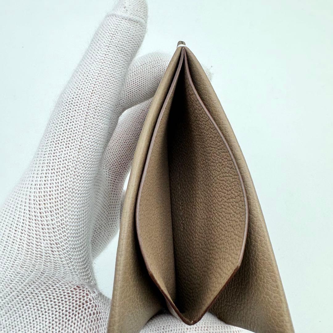 新品✨HERMES Hセリエ カードケース エバーカラー エトゥープ W刻印