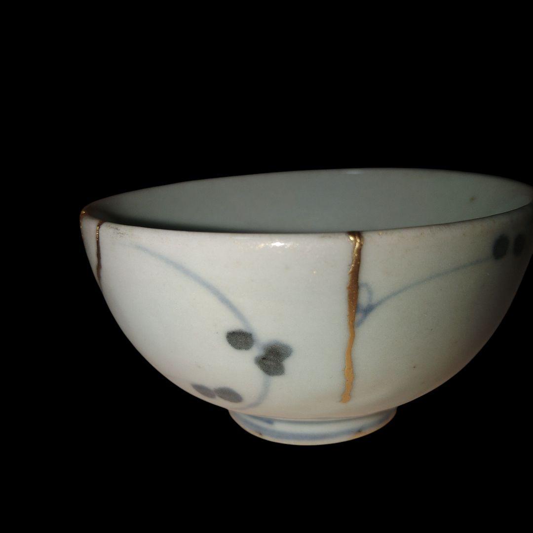 古伊万里　江戸時代　ナズナ文染付碗　くらわんか