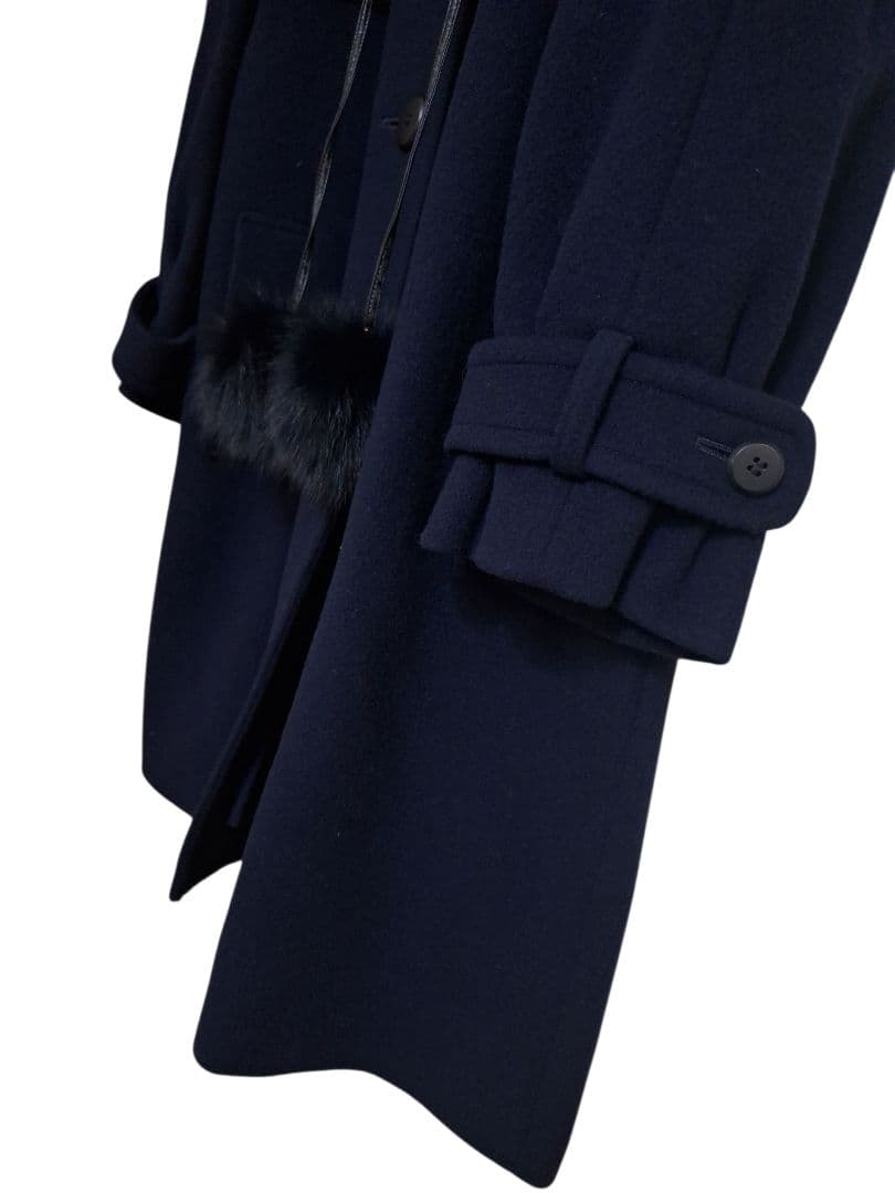レリアン　2way　ケープコート　ロングコート　フォックスファー　カシミア混