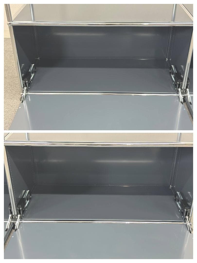 正規品ほぼ未使用品■USMハラー■キャビネットシェルフ　2列2段　アントラサイト