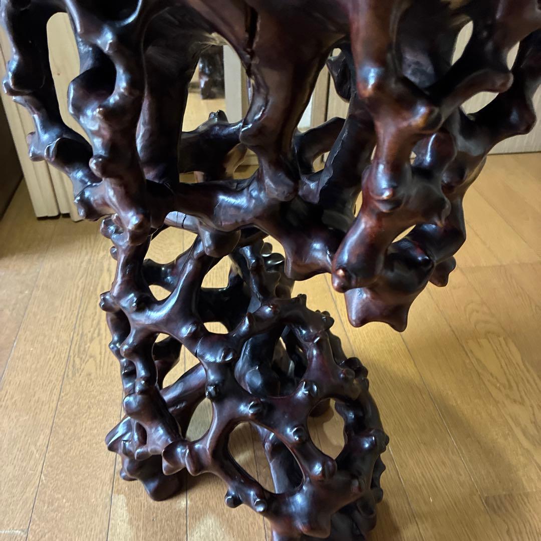 ‼️希少‼️根本、天然木、卓、飾台、花台、香炉台、日本式昭和レトロ根卓古美術明治大正