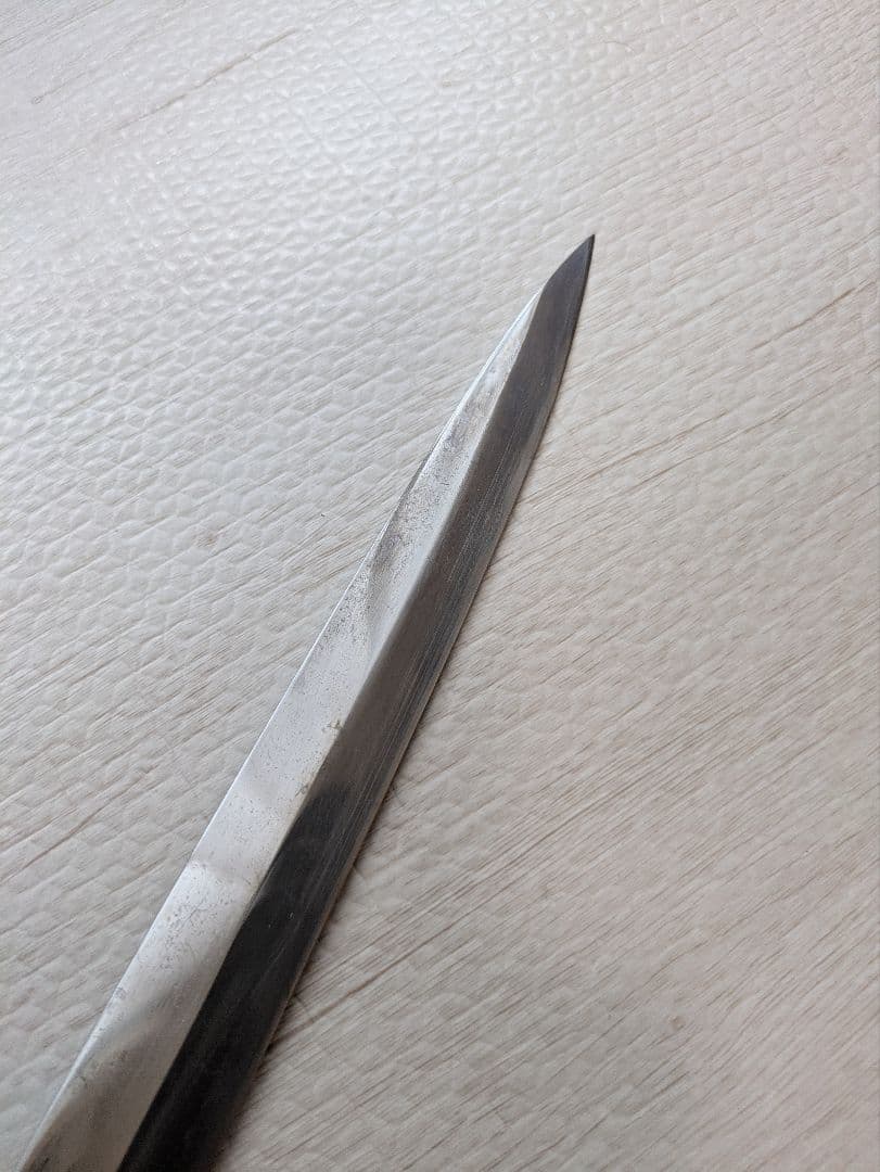 青鋼紋鍛　正本・柳刃刺身包丁　黒檀水牛銀巻柄