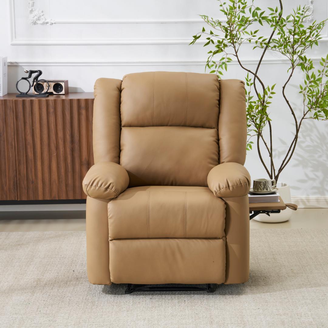 【ライトコーヒー】リクライニングチェア テーブル付き リクライニングソファ