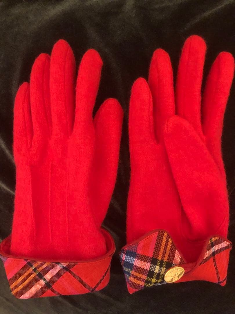 ヴィヴィアンウエストウッド　レッドマック　タータンチェック　ウール　赤　金オーブ