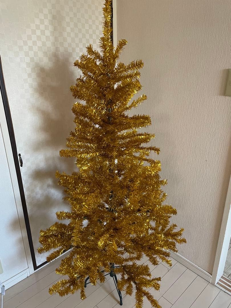 ゴールドクリスマスツリー プラスチック製　150cm