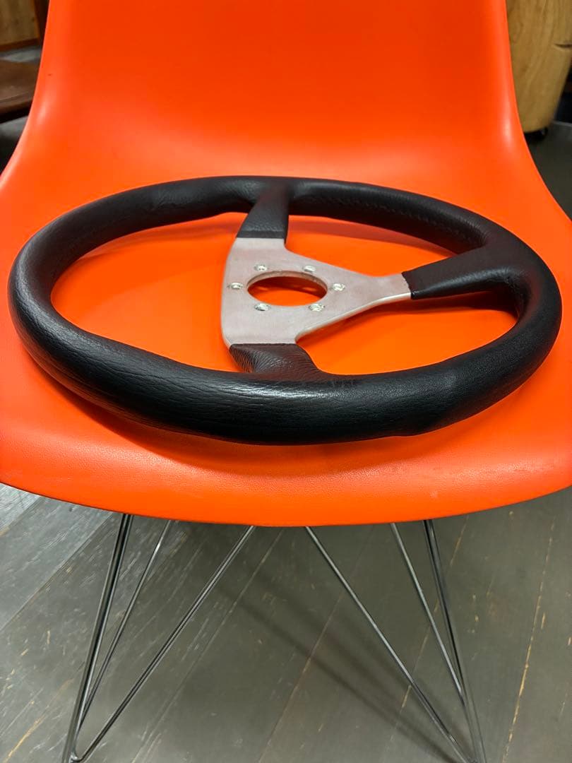 momo ステアリング　モモ　ベローチェ　シルバースポーク　34パイ　旧車　昭和