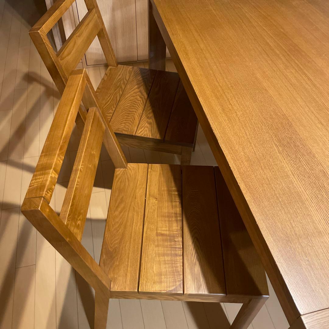 unico値下げ送料込ダイニングテーブル　ベンチ　チェアー4点セットで8万7千円